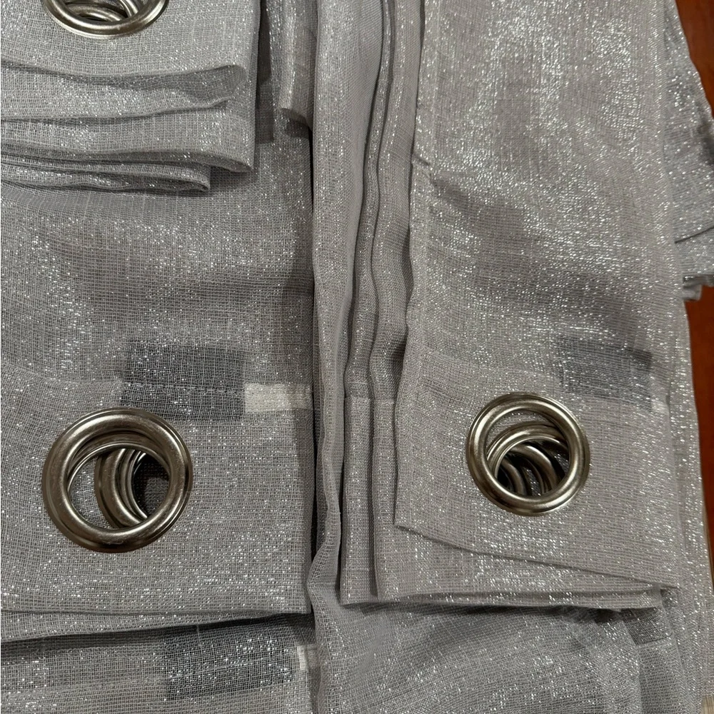 Silver sparkling Grommet Curtains